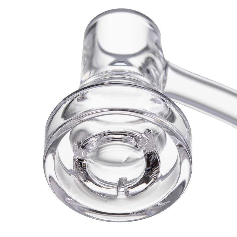 Underside of the MJ Arsenal Bubble Banger bucket, showing the full weld joint between bucket and neck
