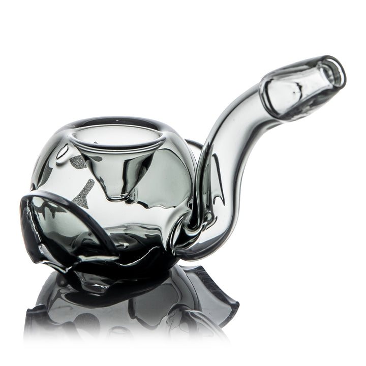 MJ Arsenal Bud-Sucker Hand Pipe from above, showing the top-mounted bowl set into the rounded smoke glass body