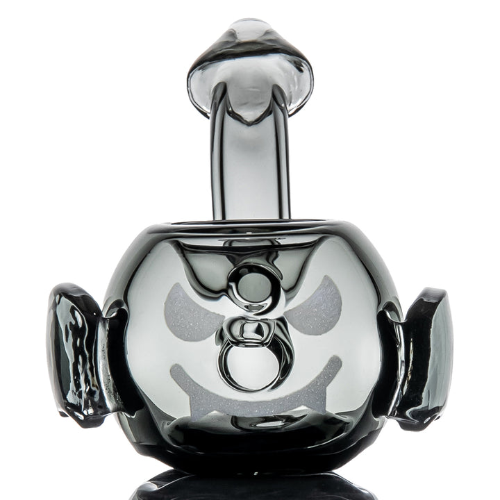 MJ Arsenal Bud-Sucker Hand Pipe front view, the round smoke body with a folded wing on each side