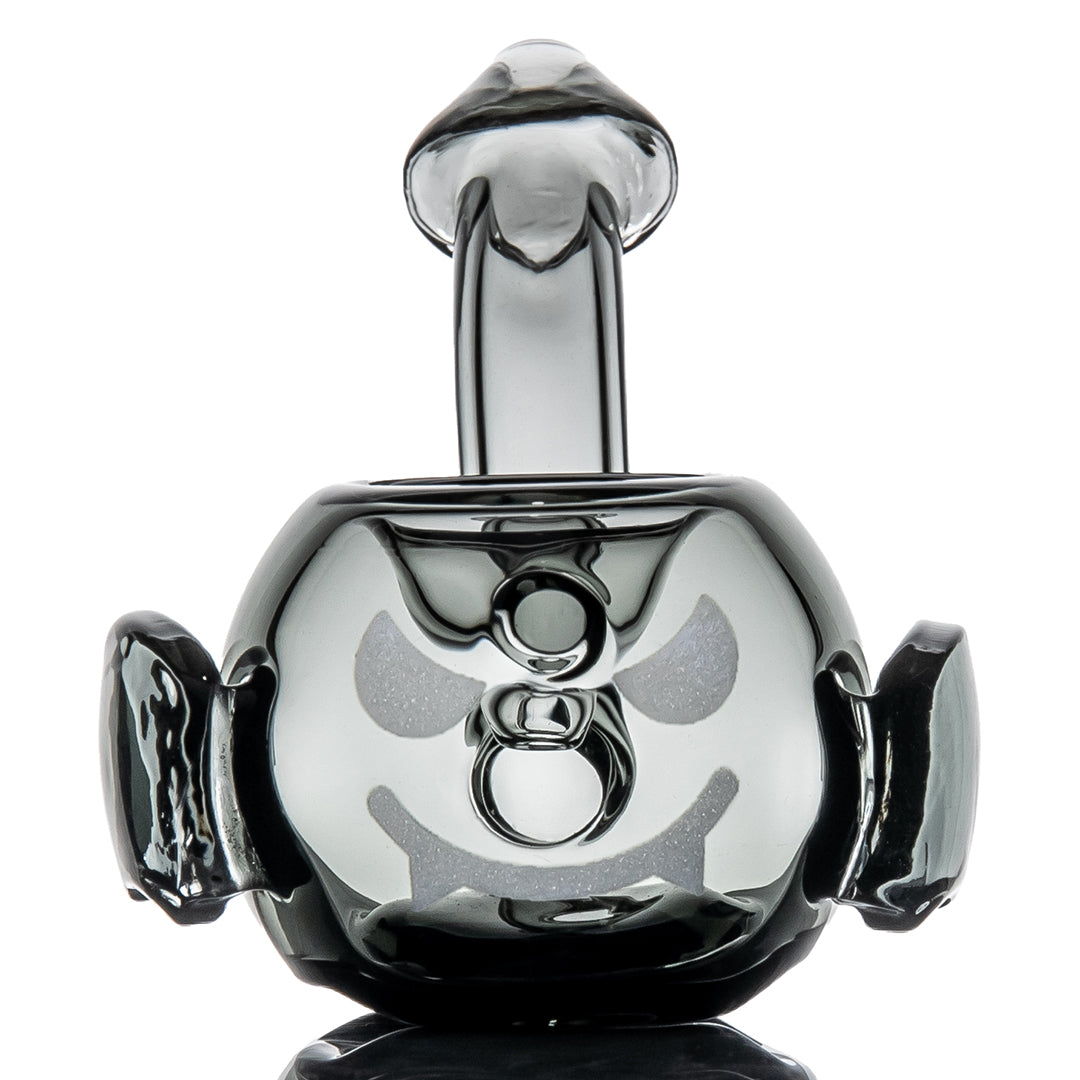 MJ Arsenal Bud-Sucker Hand Pipe front view, the round smoke body with a folded wing on each side