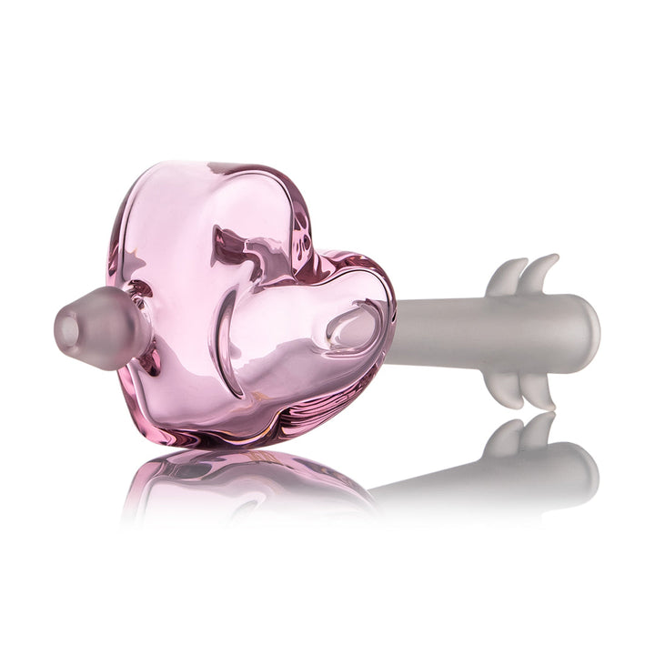 MJ Arsenal Cupid's Bowl Pipe — heart-themed glass hand pipe, hero shot