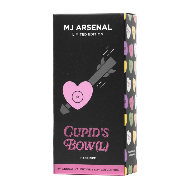MJ Arsenal Cupid's Bowl Pipe — heart-themed glass hand pipe, bowl detail