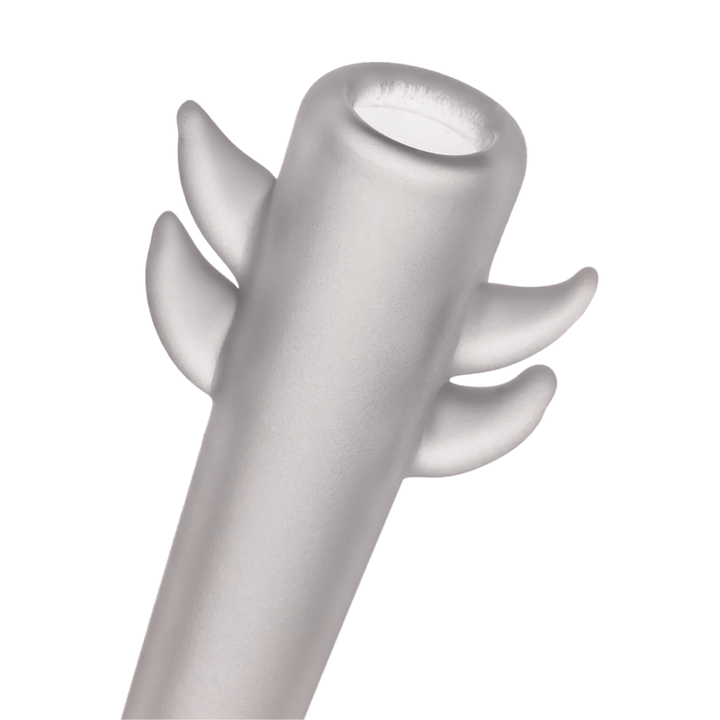 MJ Arsenal Cupid's Bowl Pipe — heart-themed glass hand pipe, detail view