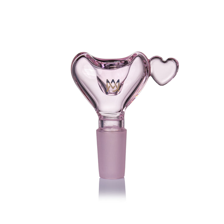 MJ Arsenal Evermore heart-shaped flower bowl close-up highlighting the sculpted heart design and 14mm joint size