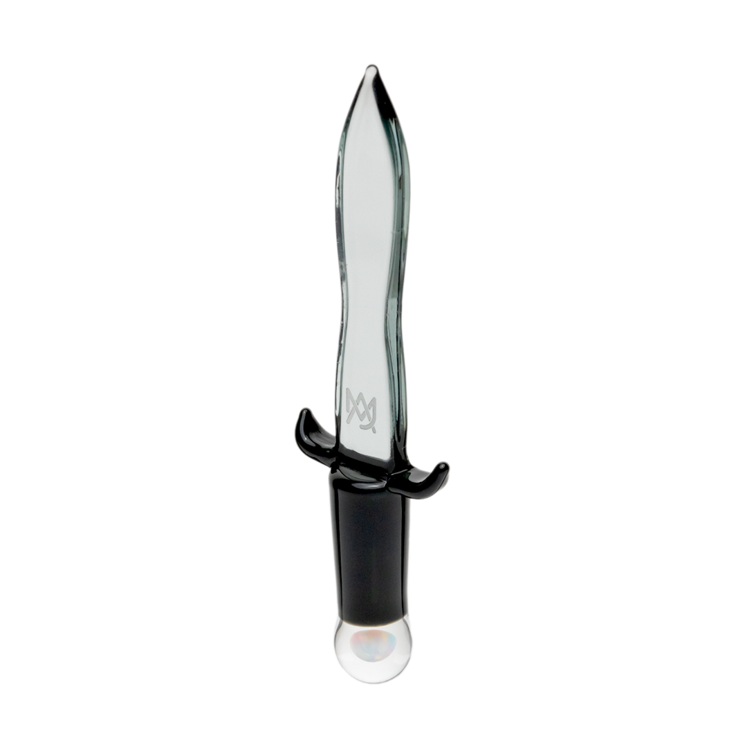 MJ Arsenal Excalibur glass dabber tool, angled view of borosilicate glass tip