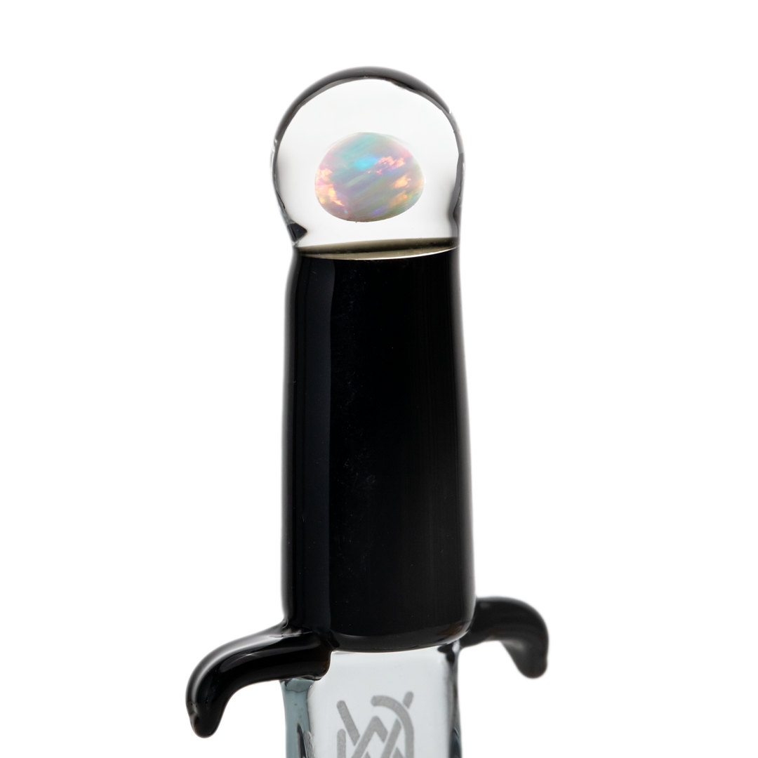 MJ Arsenal Excalibur glass dabber tool, handle and base detail borosilicate glass