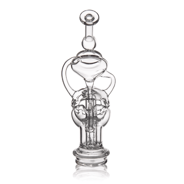 MJ Arsenal Fabcycler Puffco Peak Top — fab egg recycler glass top for Puffco Peak, front view