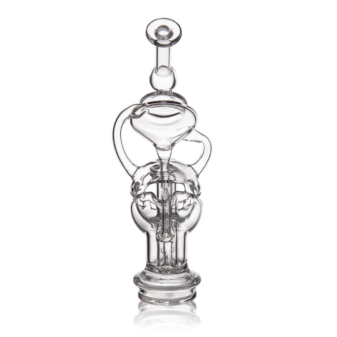 MJ Arsenal Fabcycler Puffco Peak Top — fab egg recycler glass top for Puffco Peak, front view