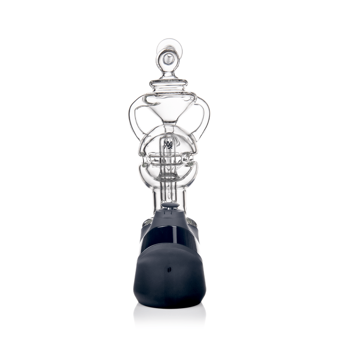 MJ Arsenal Fabcycler Puffco Peak Top — fab egg recycler glass top for Puffco Peak, mouthpiece view