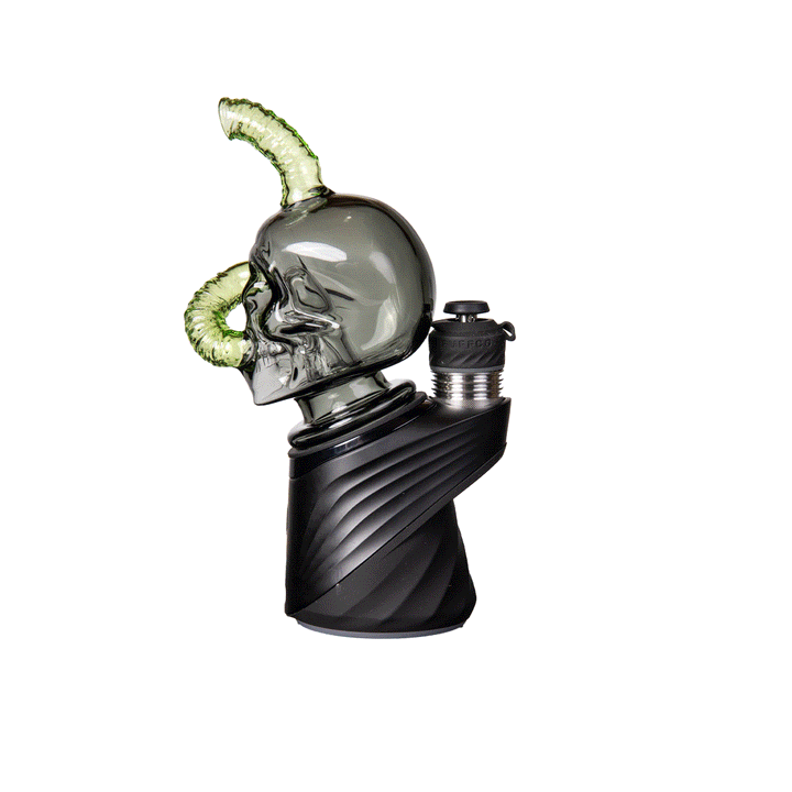 360-degree rotating animation of MJ Arsenal Grim Ripper Peak Top showing skull and worm details from all angles