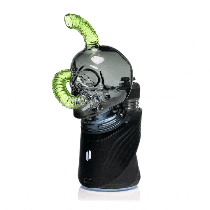 Animated GIF of MJ Arsenal Grim Ripper Peak Top bubbling function on Puffco Peak – live vapor demonstration