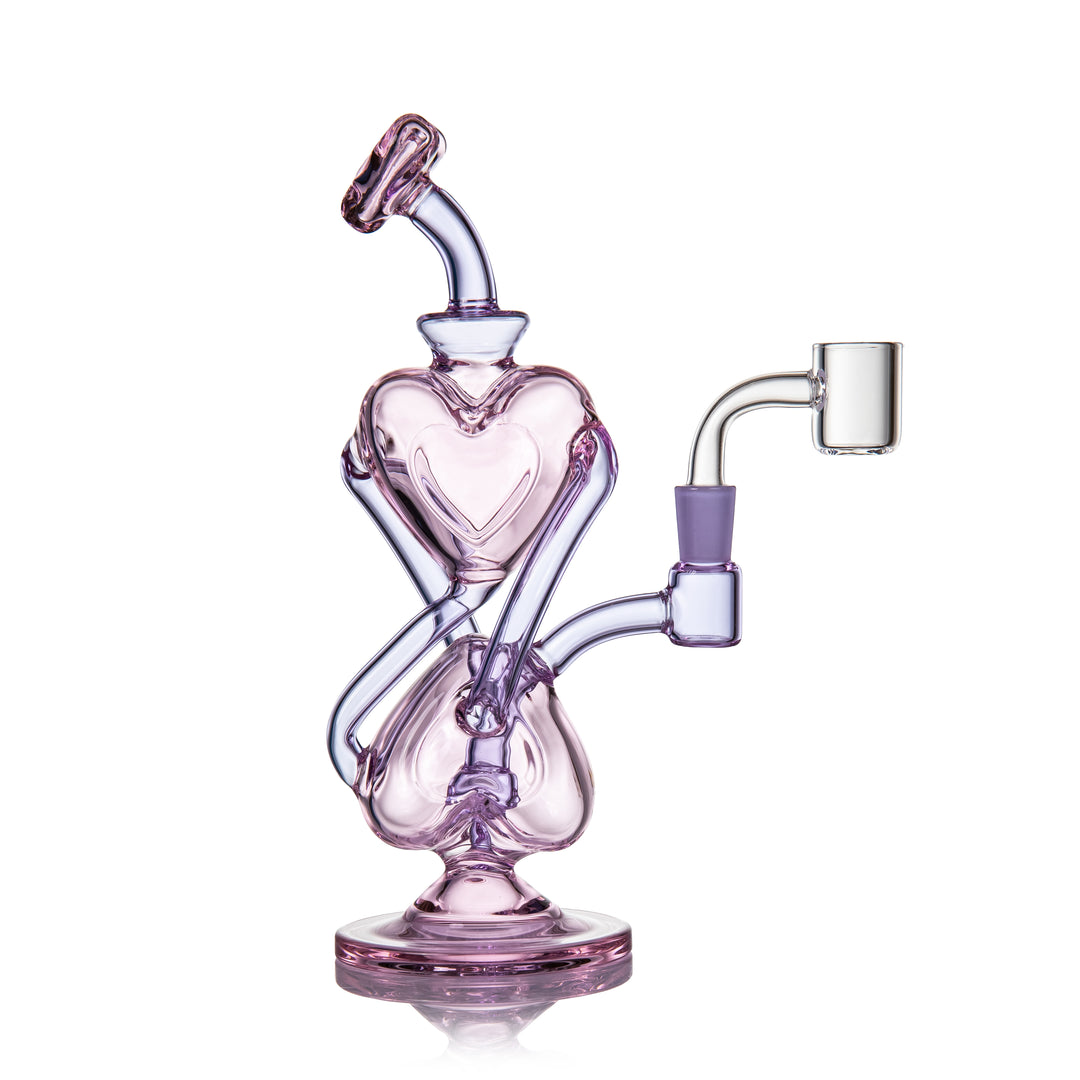 MJ Arsenal H2H Heart-2-Heart dab rig side angle emphasizing heart chamber alignment and balanced proportions