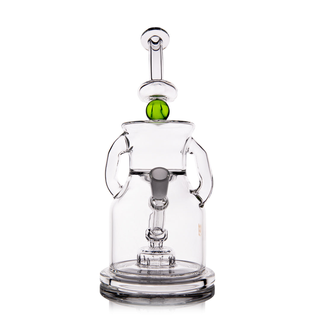 MJ Arsenal iLL-ien Dab Rig, Adam iLL collab straight-on view compact recycler rig