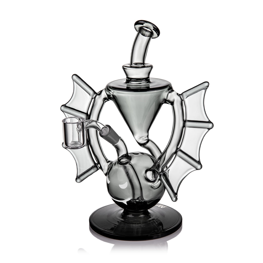 MJ Arsenal Nocturne Mini Dab Rig — glow-in-the-dark bat recycler, hero shot