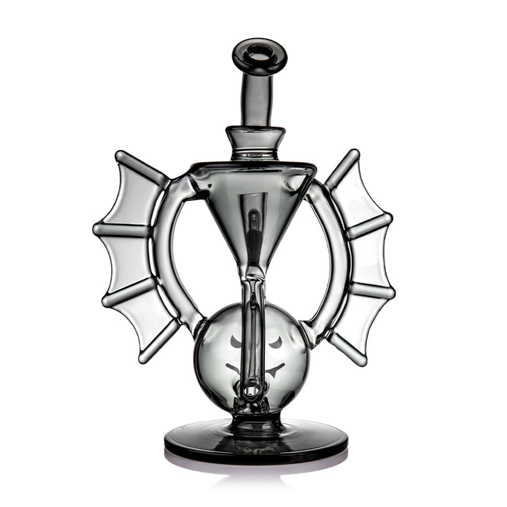 MJ Arsenal Nocturne Mini Dab Rig — glow-in-the-dark bat recycler, side profile