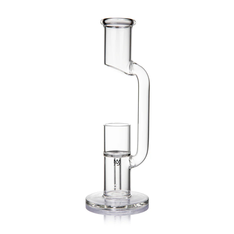 MJ Arsenal Phantom Proxy Water Pipe — sculptural phantom-inspired midsection glass silhouette, side view.