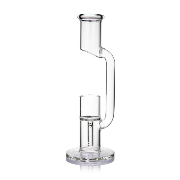 MJ Arsenal Phantom Proxy Water Pipe — sculptural phantom-inspired midsection glass silhouette, side view.