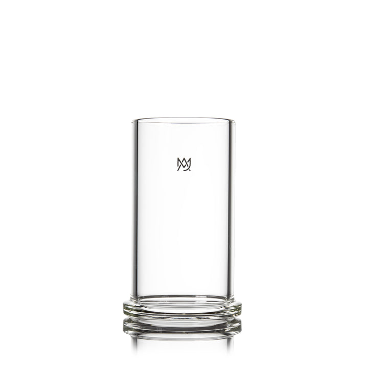 MJ Arsenal Piston Gravity Bong outer glass shell, empty and separated from the core.