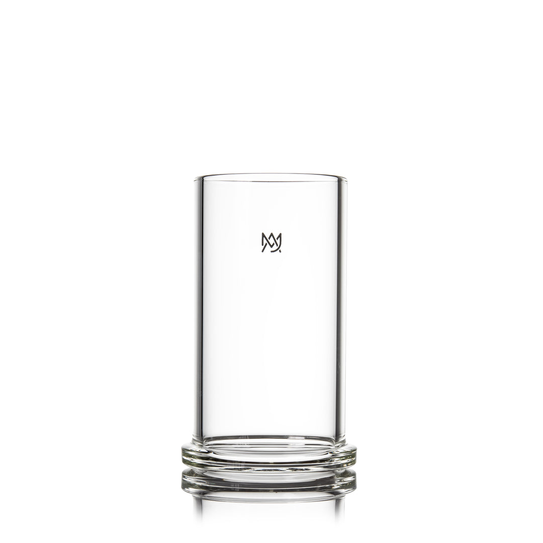 MJ Arsenal Piston Gravity Bong outer glass shell, empty and separated from the core.