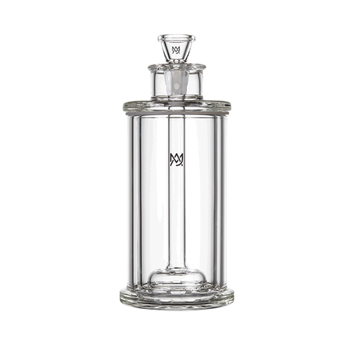 MJ Arsenal Piston Gravity Bong rotating 360 degrees to show the full glass body.