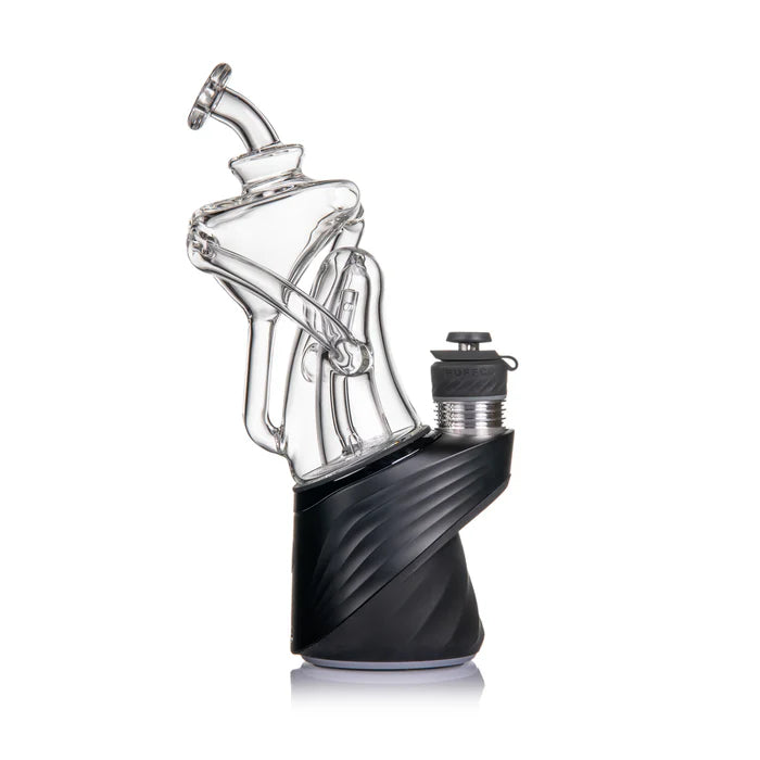MJ Arsenal Tempest recycler glass rear angle highlighting looped water pathways and airflow circulation