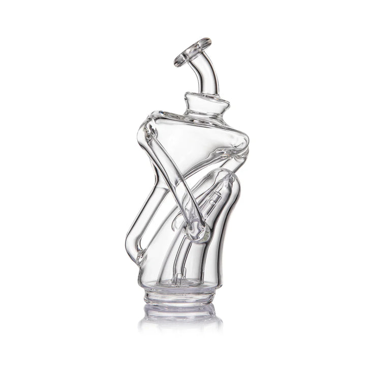 MJ Arsenal Tempest Peak recycler glass front view showing balanced design and smooth draw airflow path