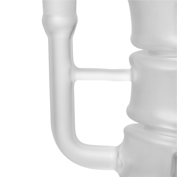 Close-up of the MJ Arsenal Skele-Tube Bong angled side arm where the joint meets the spine