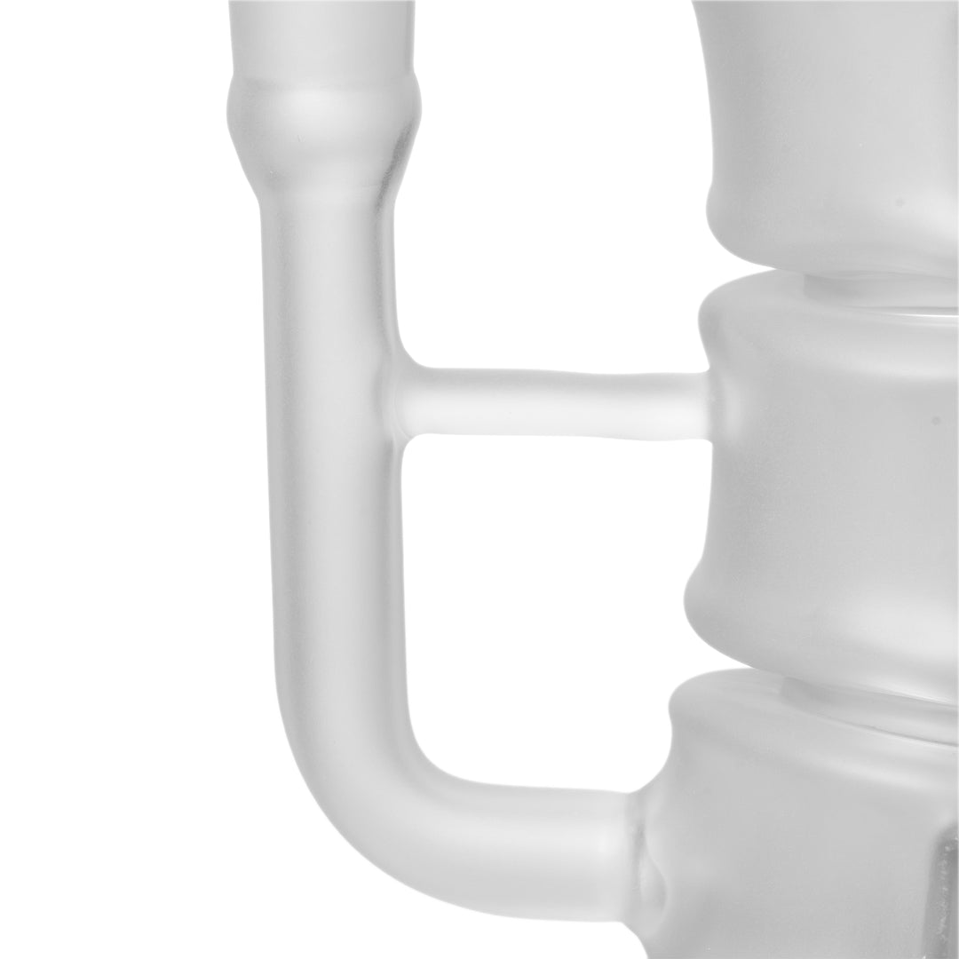 Close-up of the MJ Arsenal Skele-Tube Bong angled side arm where the joint meets the spine