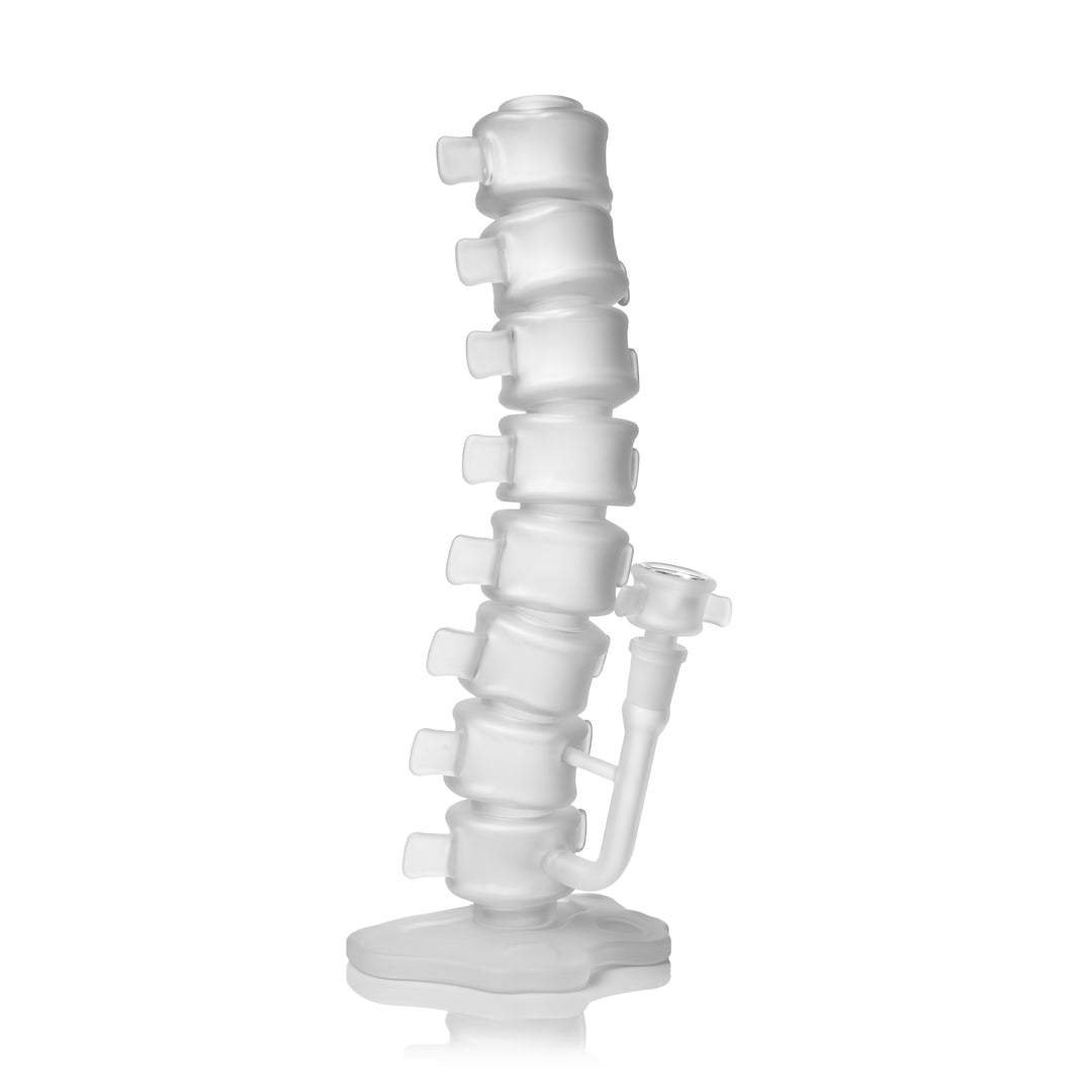 MJ Arsenal Skele-Tube Bong three-quarter view from the opposite side, with the side joint and bowl turned toward the back