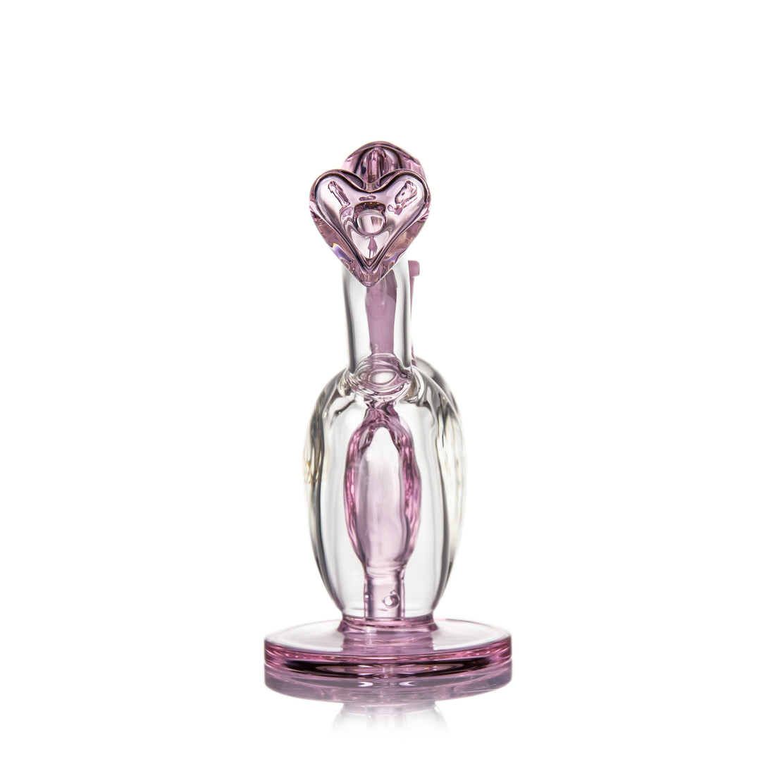 MJ Arsenal Sonnet Bubbler straight-on back view emphasizing symmetrical heart glass and stable base