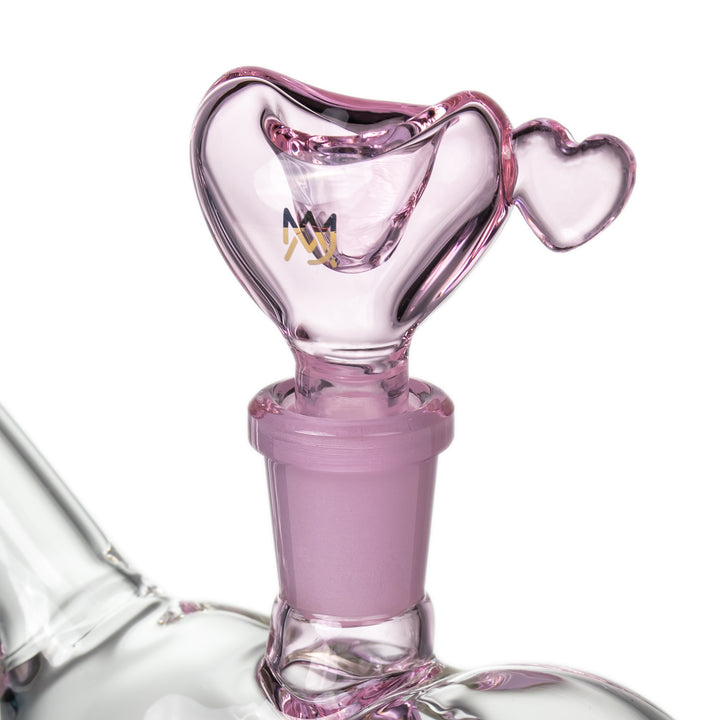 MJ Arsenal Sonnet Bubbler complete setup view including heart-shaped flower bowl and compact form factor