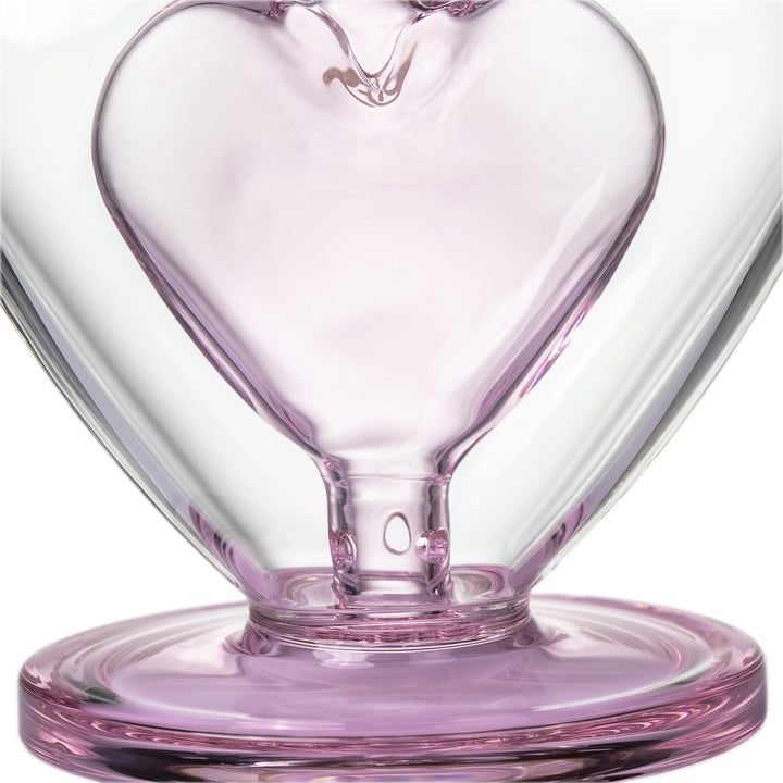 MJ Arsenal Sonnet Bubbler base close-up showing thick glass foot and heart chamber connection