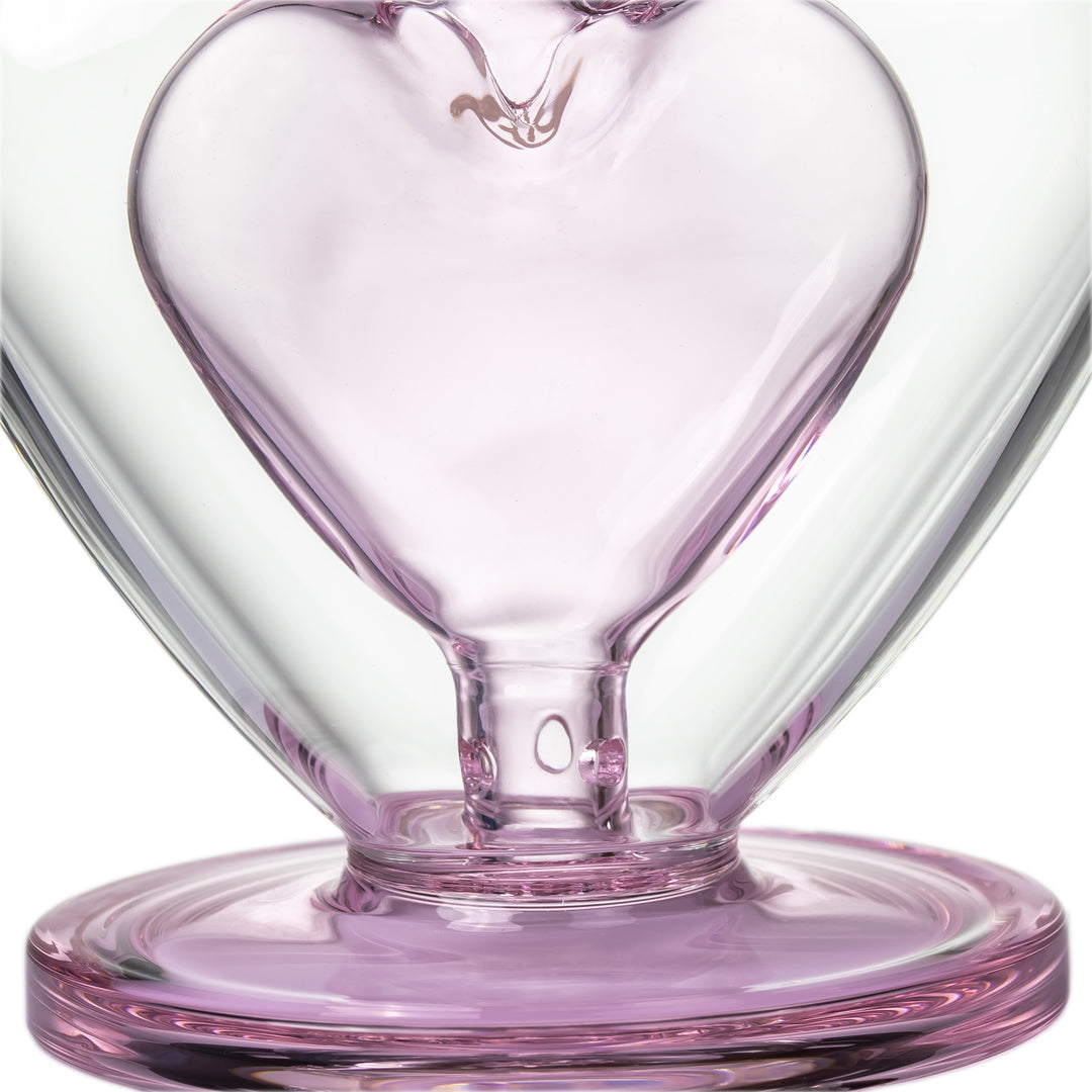 MJ Arsenal Sonnet Bubbler base close-up showing thick glass foot and heart chamber connection
