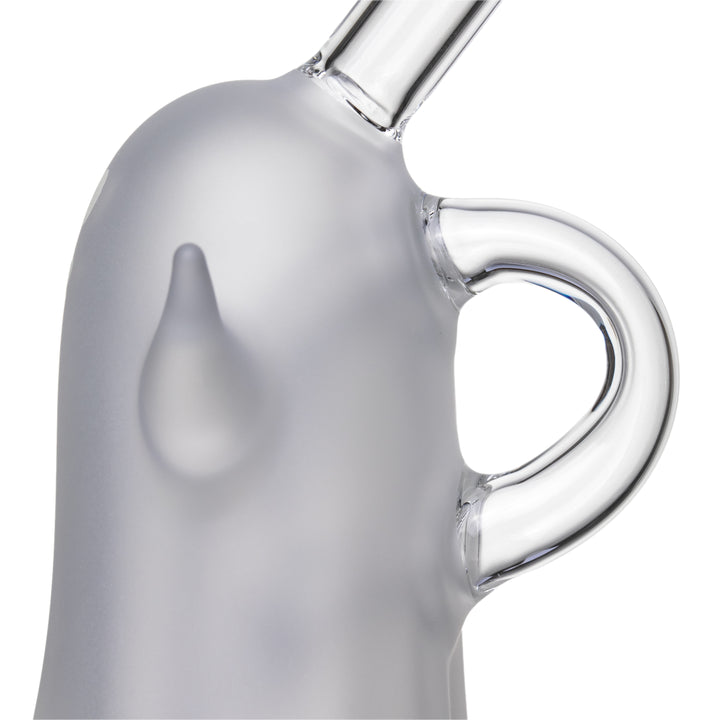 Close-up of the MJ Arsenal Specter Peak Top loop handle on the frosted ghost body