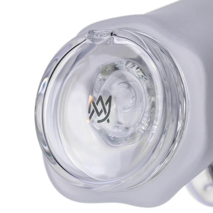Close-up of the MJ Arsenal logo inside the Specter Peak Top clear base