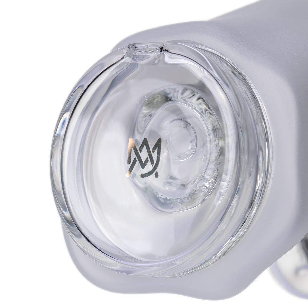 Close-up of the MJ Arsenal logo inside the Specter Peak Top clear base
