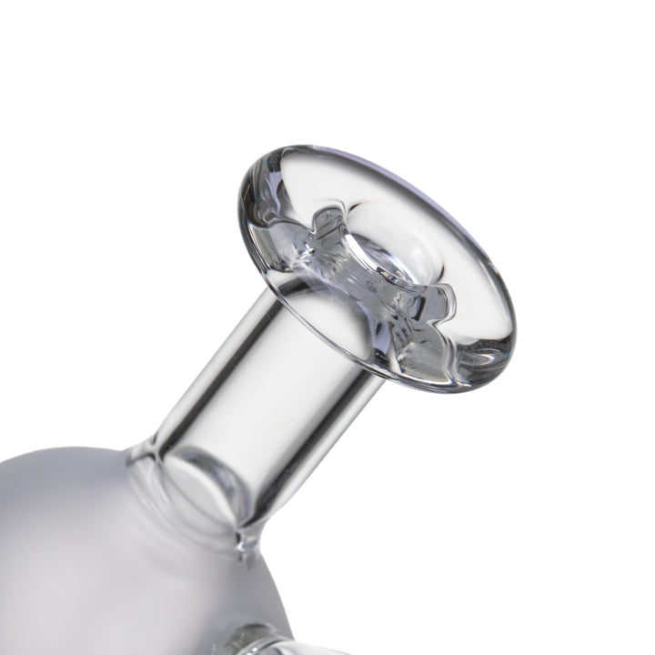 Close-up of the MJ Arsenal Specter Peak Top clear flared mouthpiece