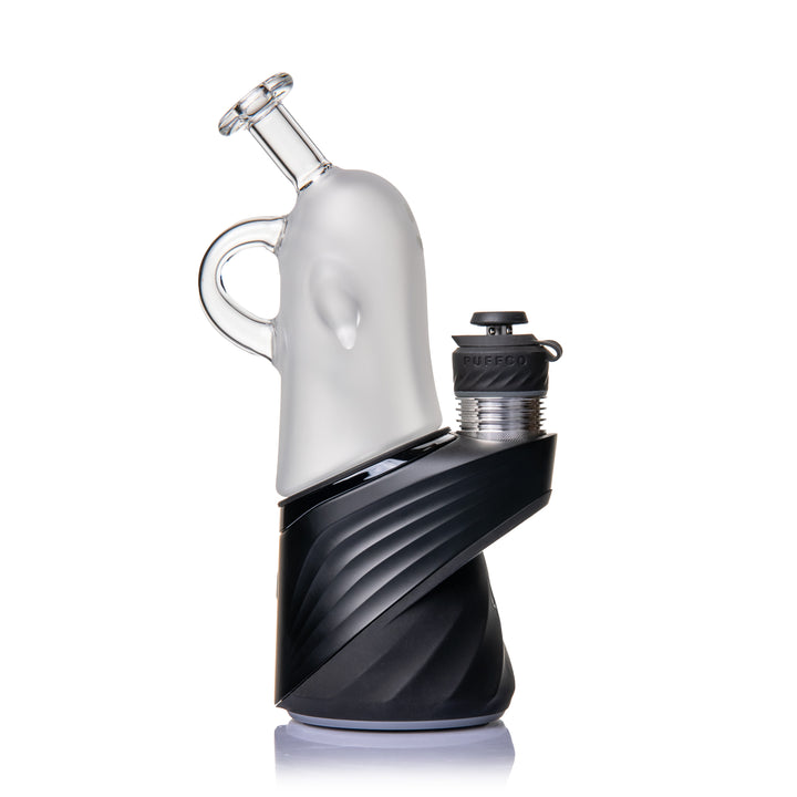 MJ Arsenal Specter Peak Top fitted on a black Puffco Peak, shown from the handle side