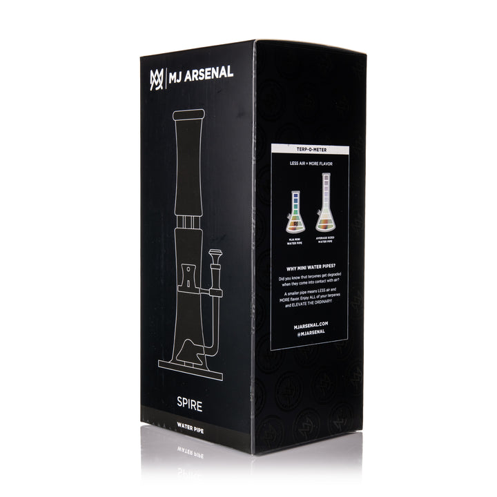 MJ Arsenal Spire Bong, retail box front packaging