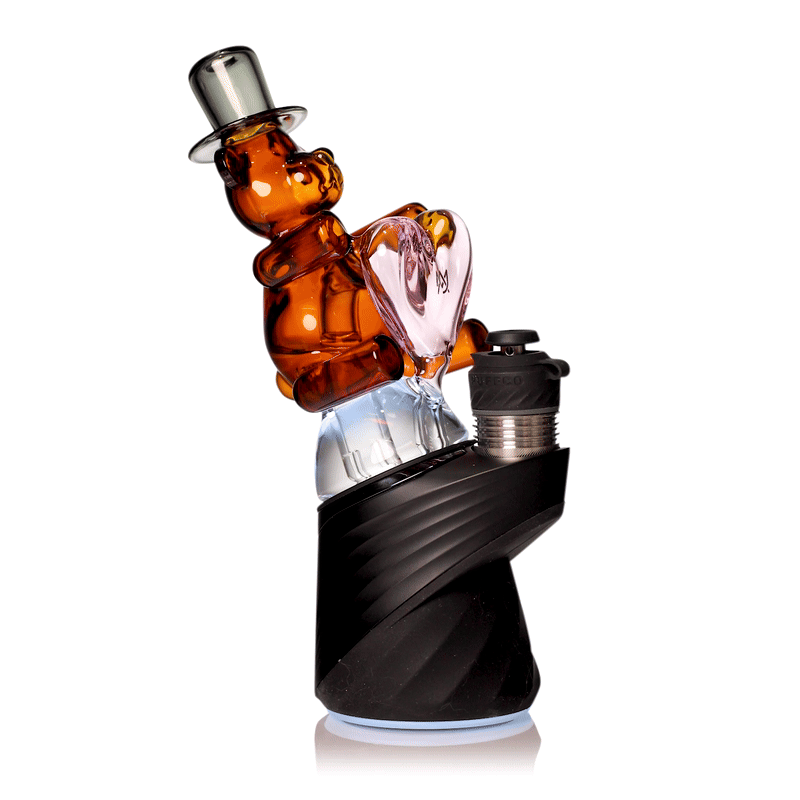 Animated GIF MJ Arsenal Teddy Peak Top bubbling water filtration on Puffco Peak device Valentine’s limited glass top