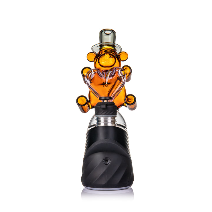 MJ Arsenal Teddy Peak Top on Puffco Peak front view teddy bear glass water top Valentine’s limited