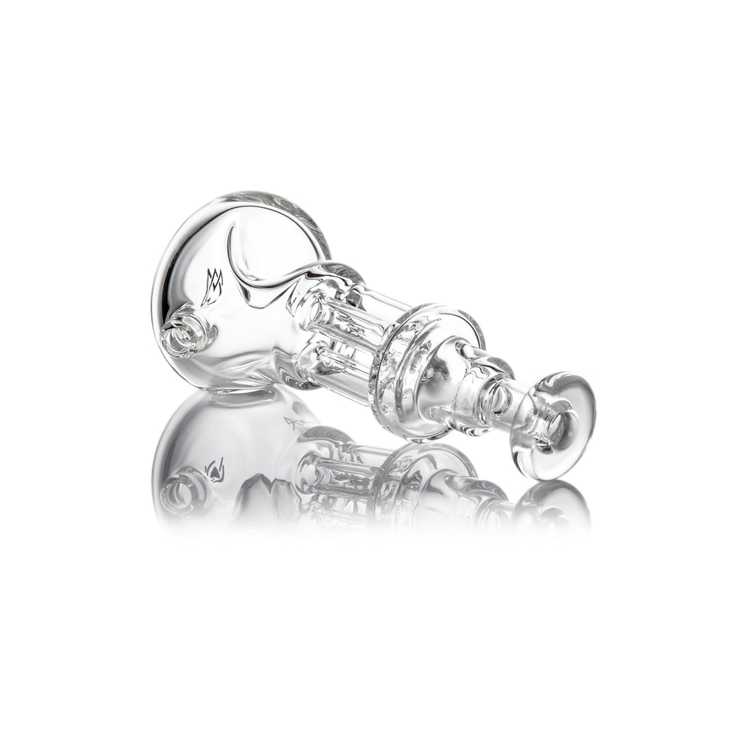 MJ Arsenal Tetra Hand Pipe laying flat — angled back-left view showing the full silhouette