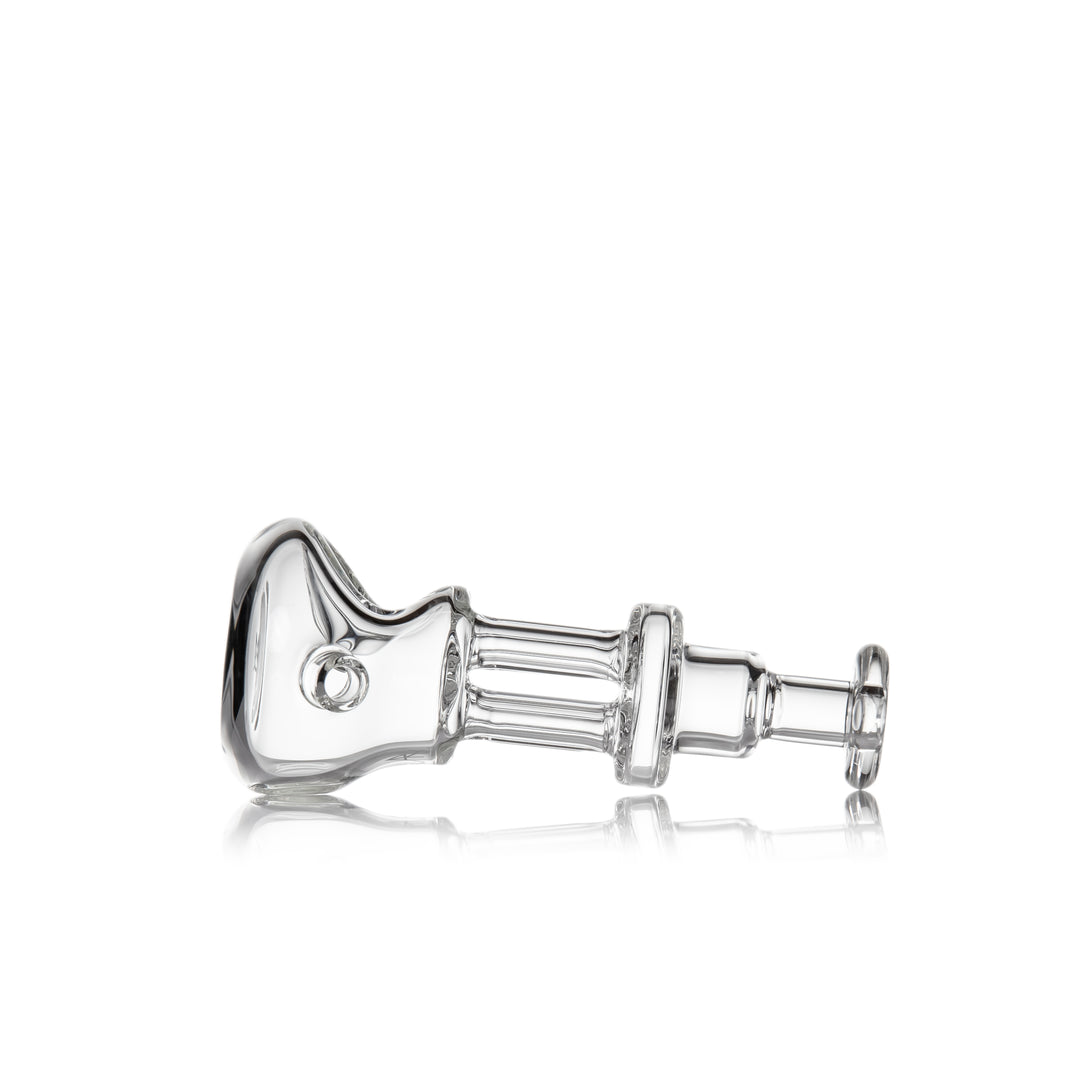 MJ Arsenal Tetra Hand Pipe — left side view showing the carb placement and pillar geometry
