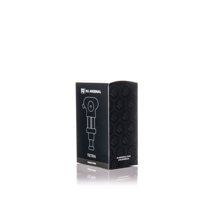 MJ Arsenal Tetra Hand Pipe retail packaging front — authentic MJ Arsenal box as shipped by Angies Boutique