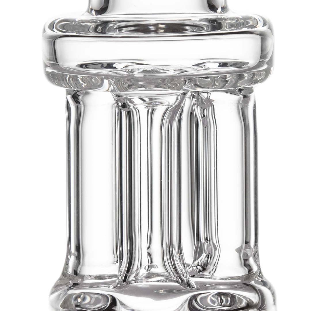 MJ Arsenal Tetra Hand Pipe — detail shot of the four solid glass pillars that define the Andy Roth design