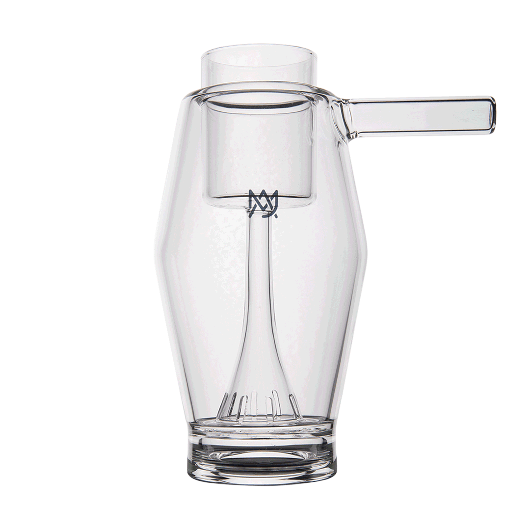 MJ Arsenal Proxy Bubbler — 360-degree rotating animation showing the full borosilicate glass form