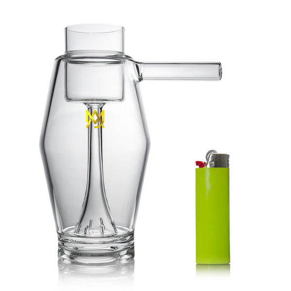 MJ Arsenal Proxy Bubbler shown next to a Bic lighter for scale — 6.5-inch full-size attachment