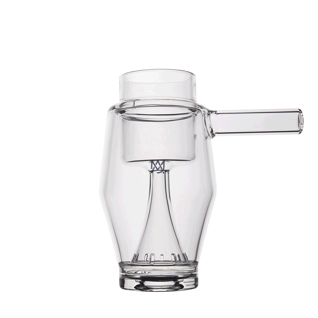 MJ Arsenal Proxy Bubbler Mini — 360-degree rotating animation showing the full compact borosilicate form