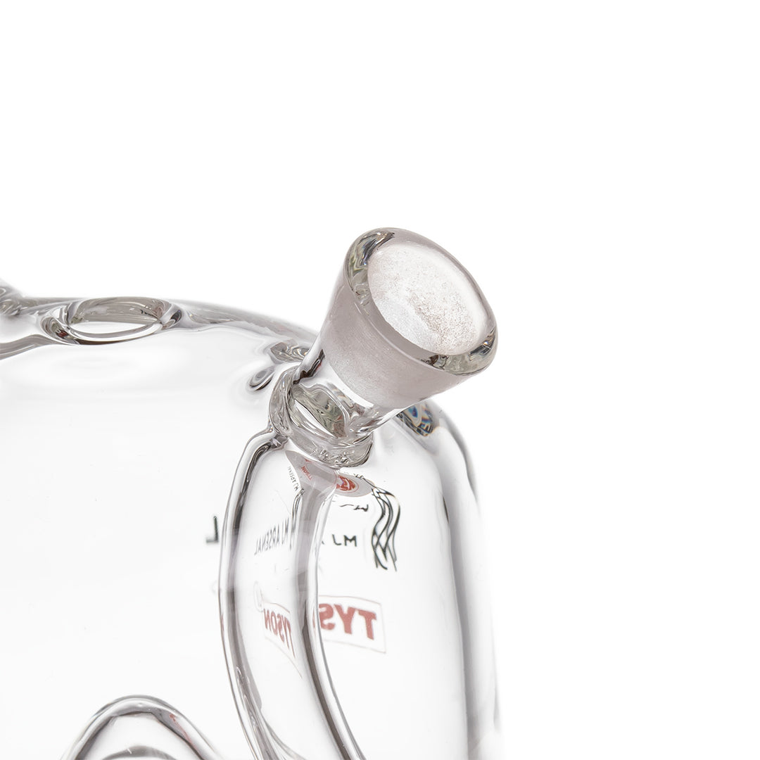 Detailed view of the Tyson 2.0 Punch-Out Blunt Bubbler joint connection and ergonomic design