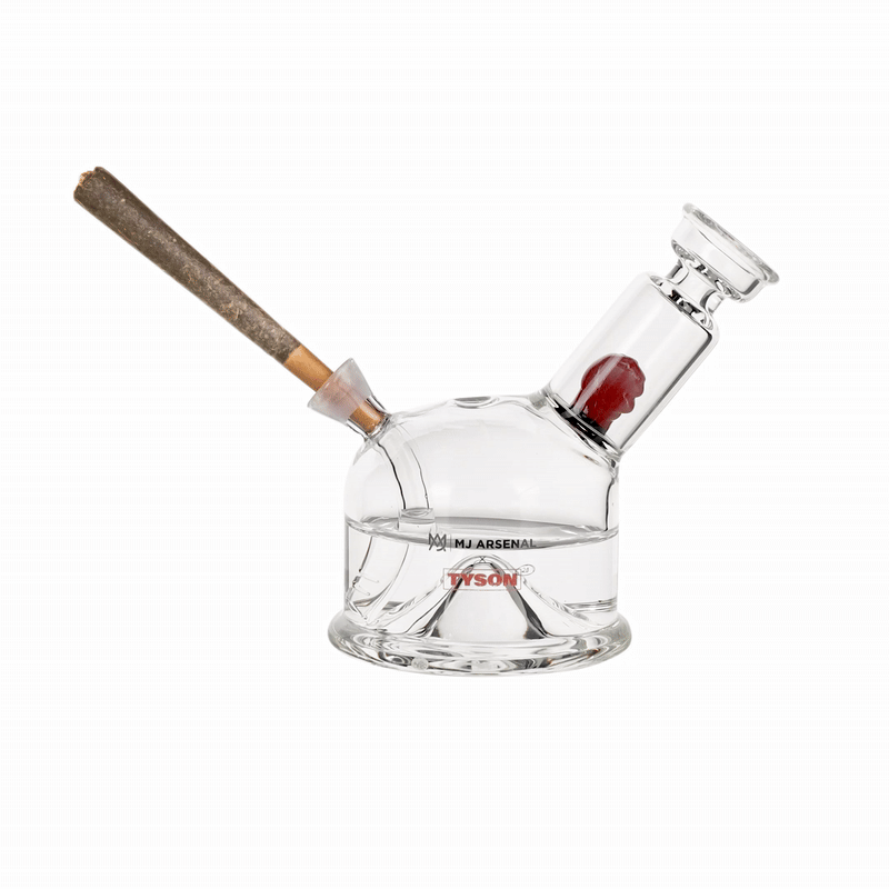 MJ Arsenal Tyson 2.0 Punch-Out Blunt Bubbler in use with cone inserted for smooth filtered hits